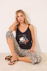 Women'secret Pijama con estampado animal de Mickey Mouse negro