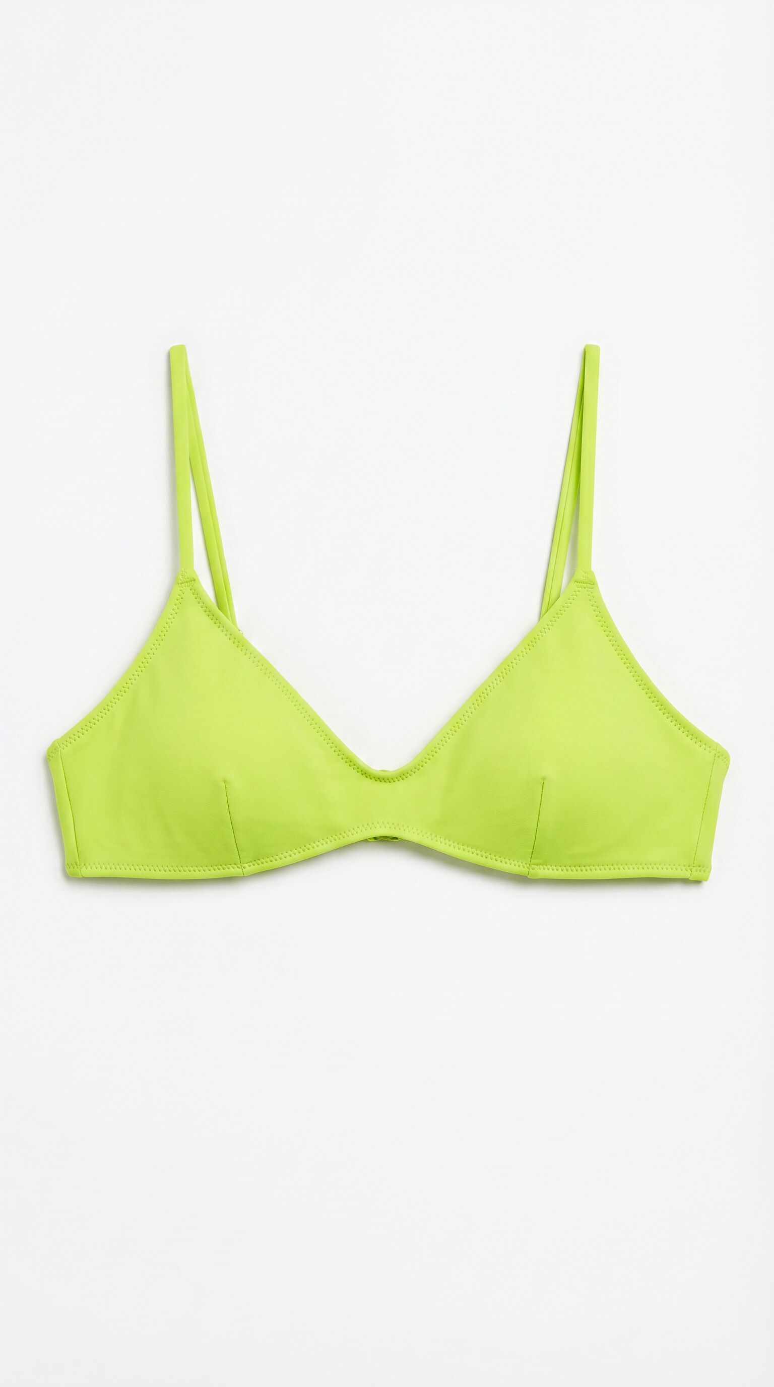 HI&BYE Top bikini escote en V liso amarillo estampado