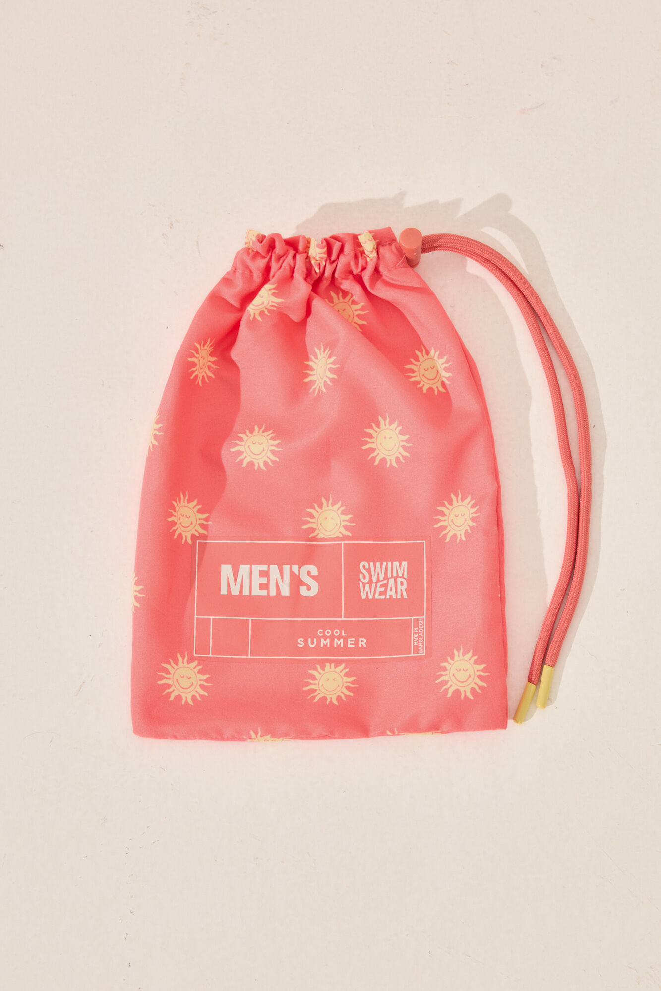 Women'secret Traje de ba&ntilde;o para hombre con estampado de emoticonos coral