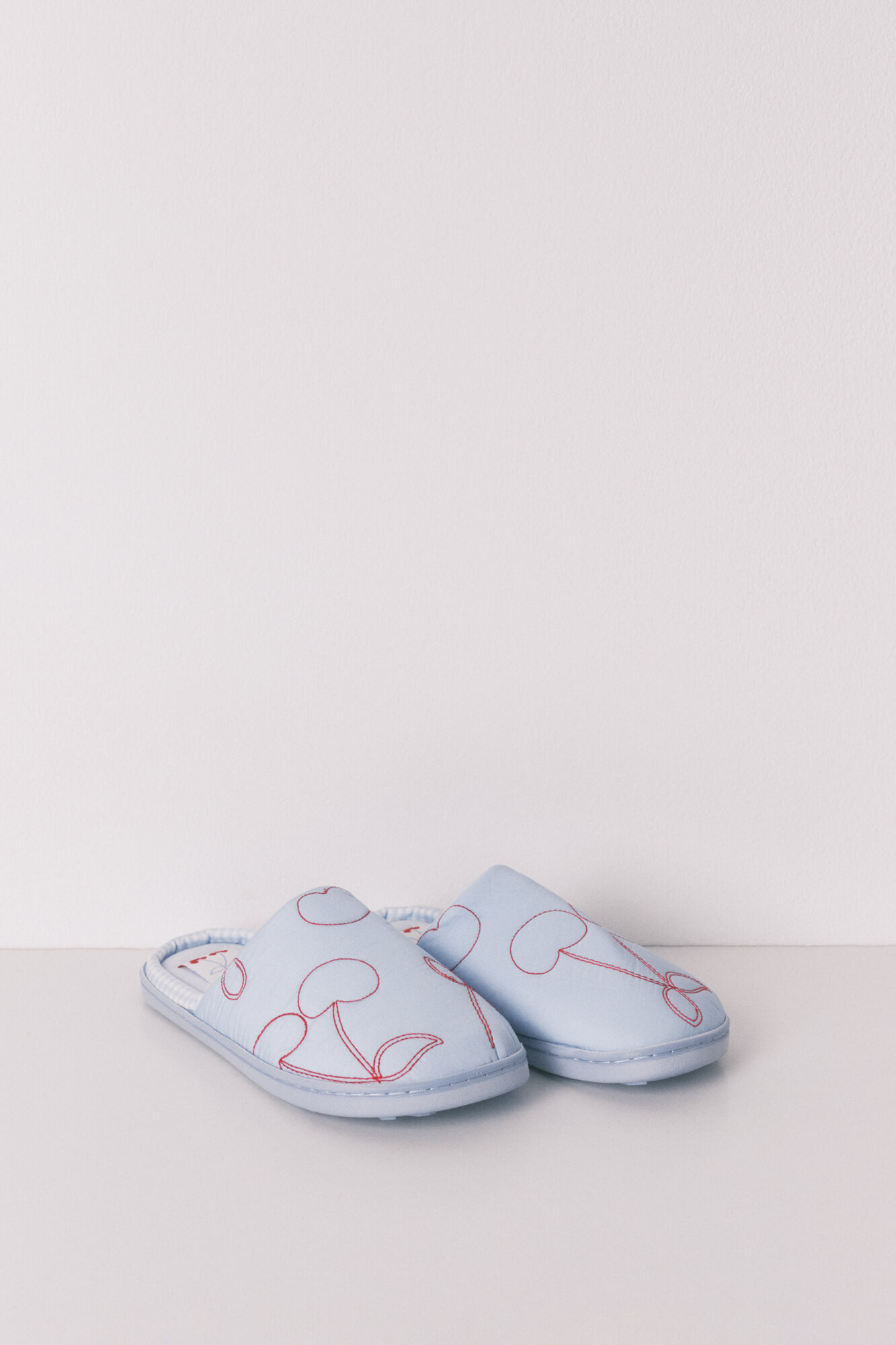 Women'secret Pantuflas de cerezas azules azul