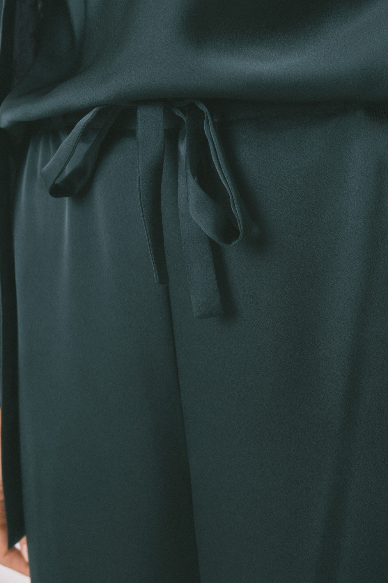 Women'secret Conjunto de pijama de sat&eacute;n y encaje verde verde