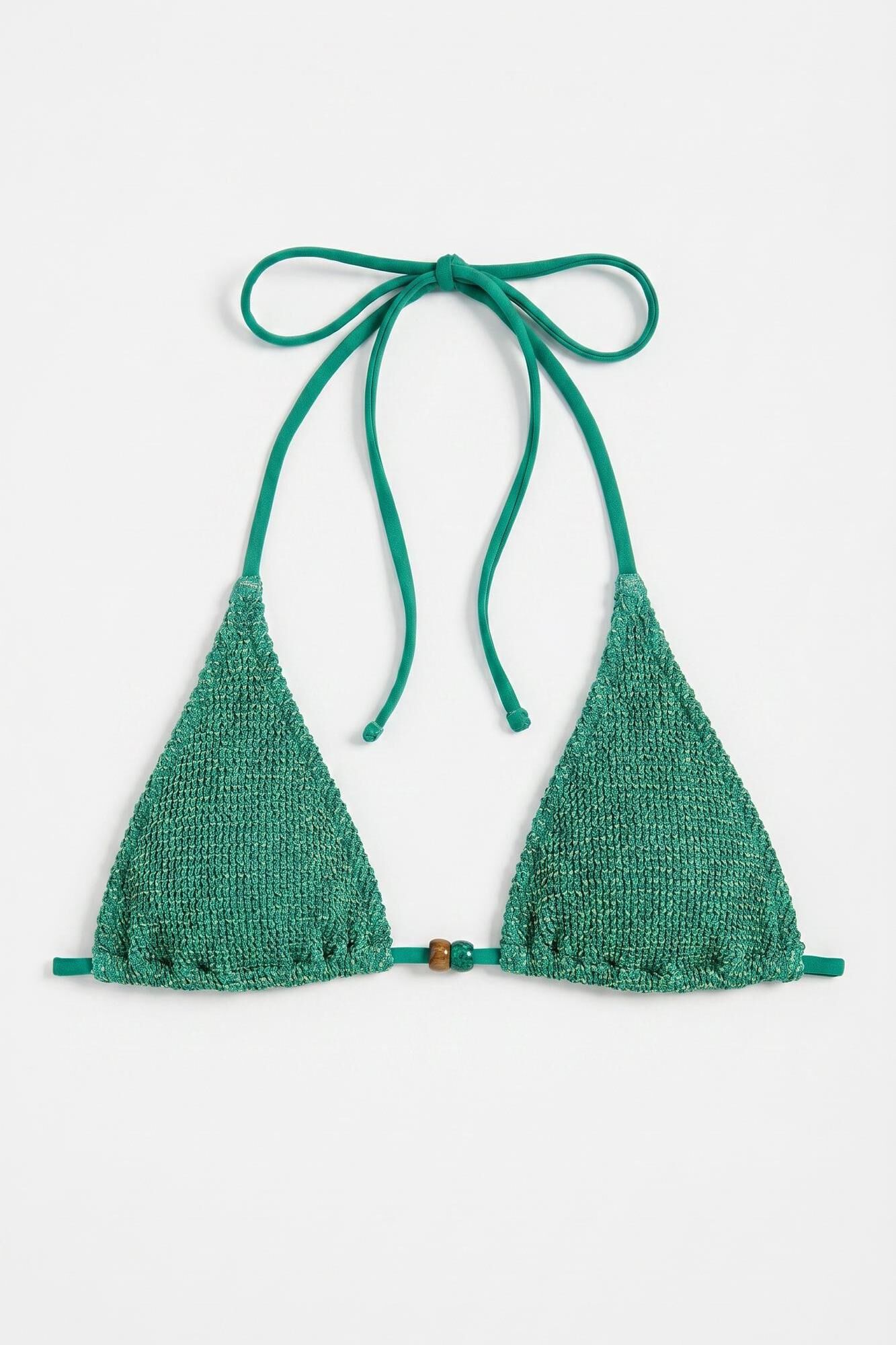 Women'secret Traje de ba&ntilde;o bikini halter de lurex verde verde
