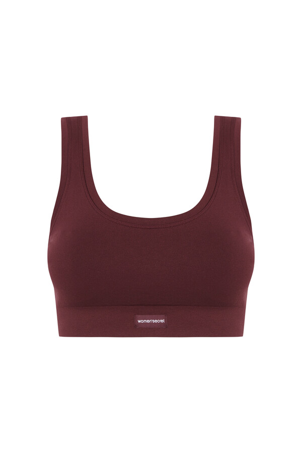 Women'secret LOVELY top reversible sin costuras en color granate púrpura