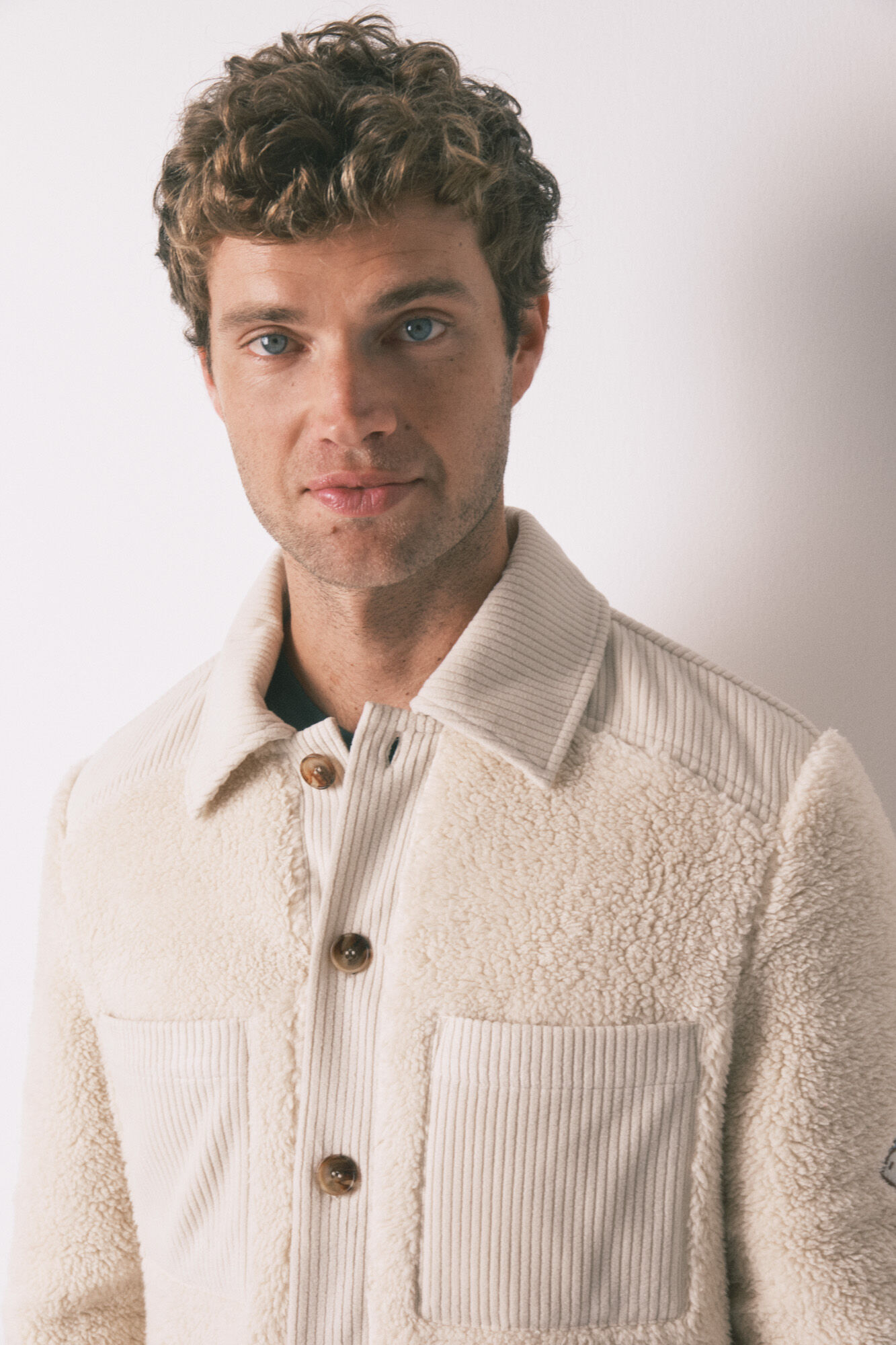 Women'secret Bata lisa midi de borrego beige  beige