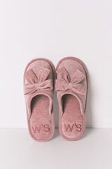 Women'secret Pantuflas para casa cerradas de chenilla rosa rosa
