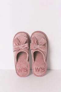 Women'secret Pantuflas para casa cerradas de chenilla rosa