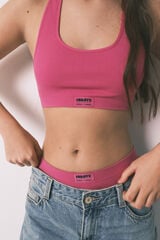 HI&BYE Brasier deportivo sin costura rosa fucsia
