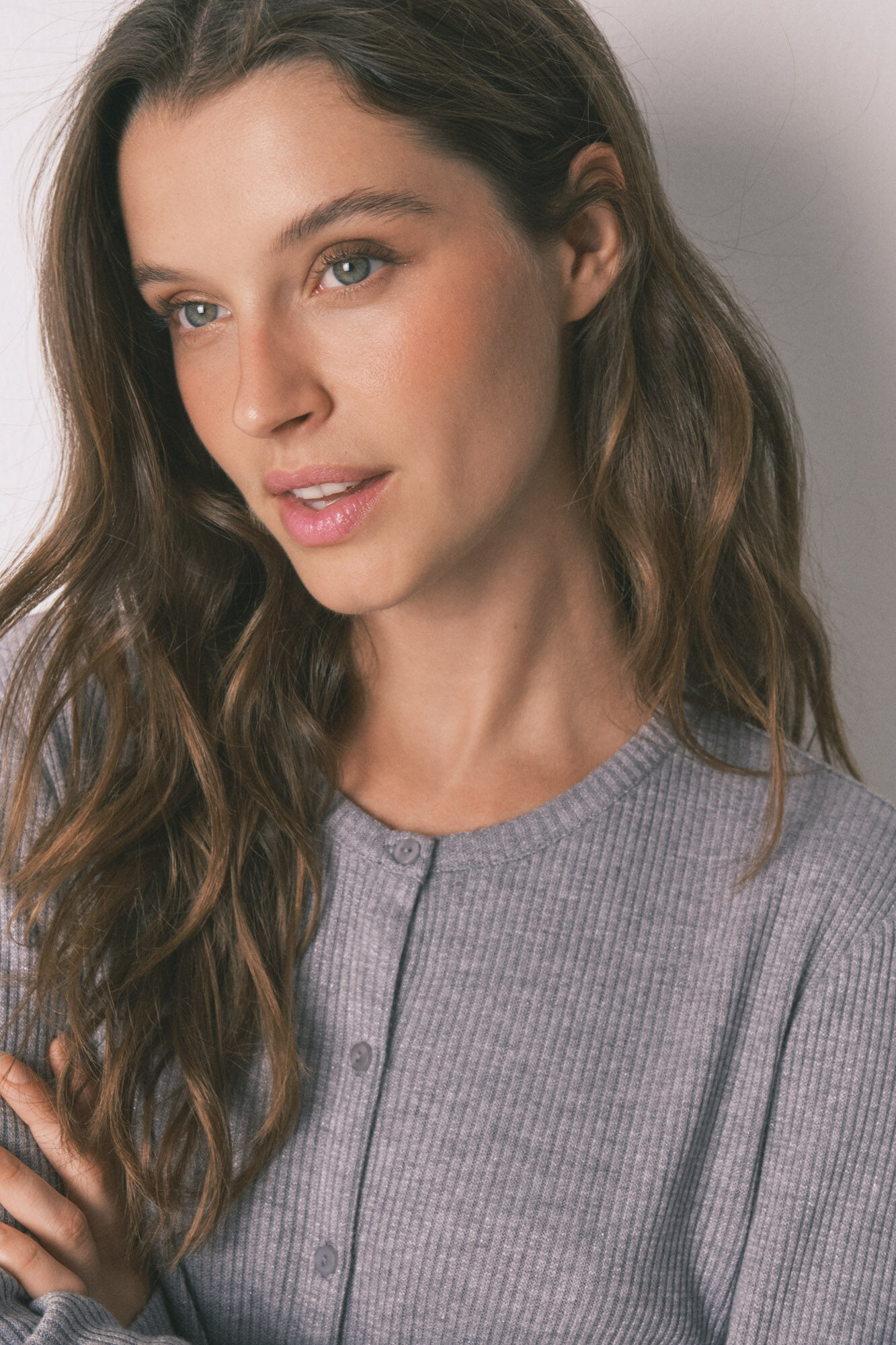 Women'secret Pijama larga en gris brillante gris