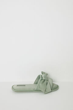 Womensecret Pantuflas satén lazo verde verde