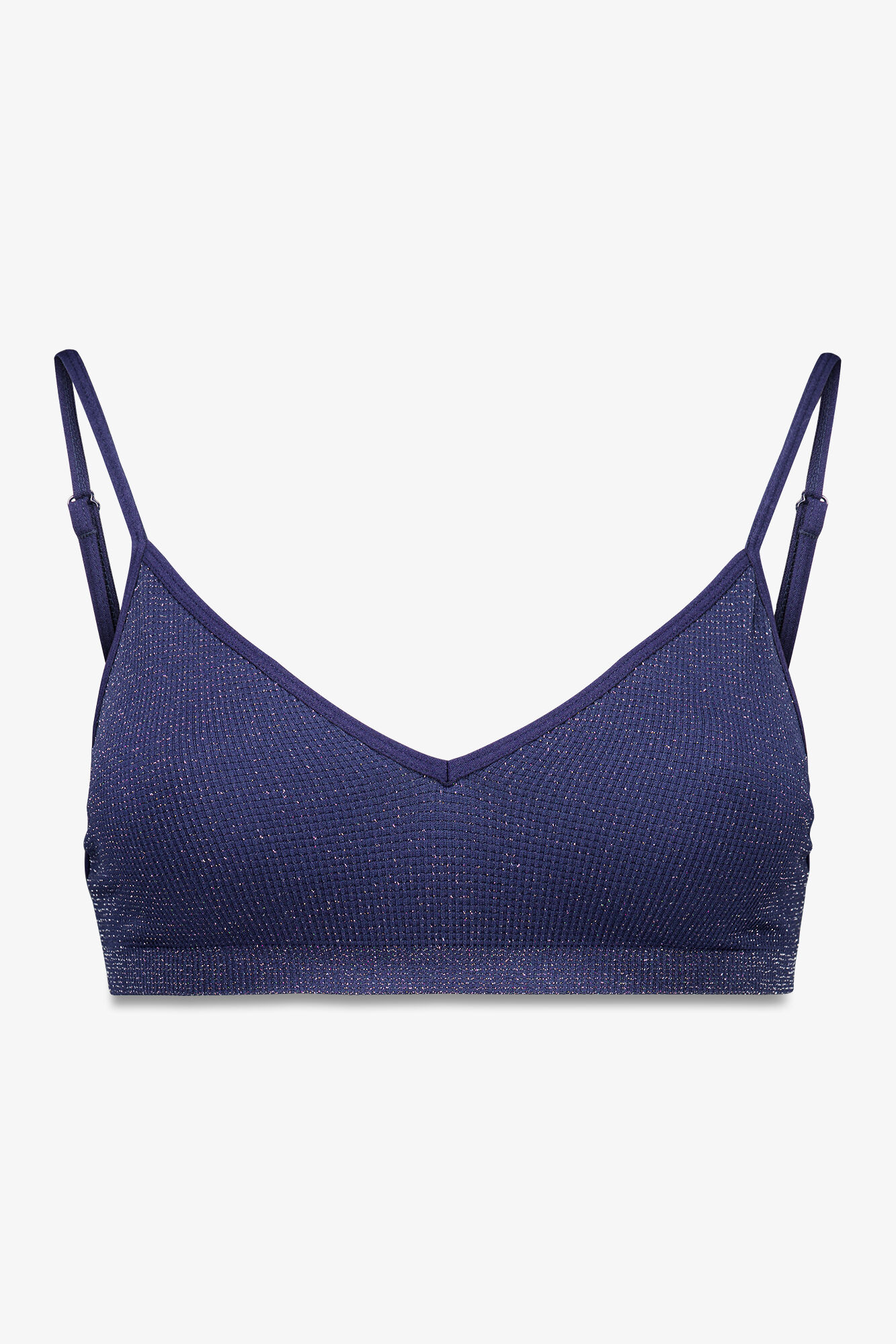 Women'secret Top de canal&eacute; sin costuras de lurex azul azul
