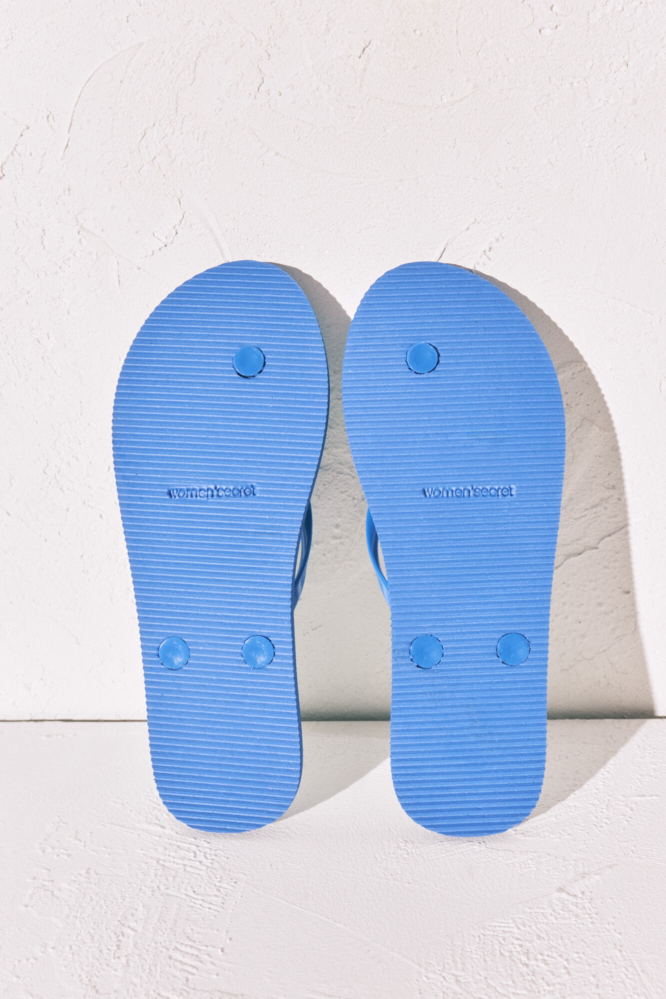 Women'secret Chanclas de dedo con textura floral azul verde