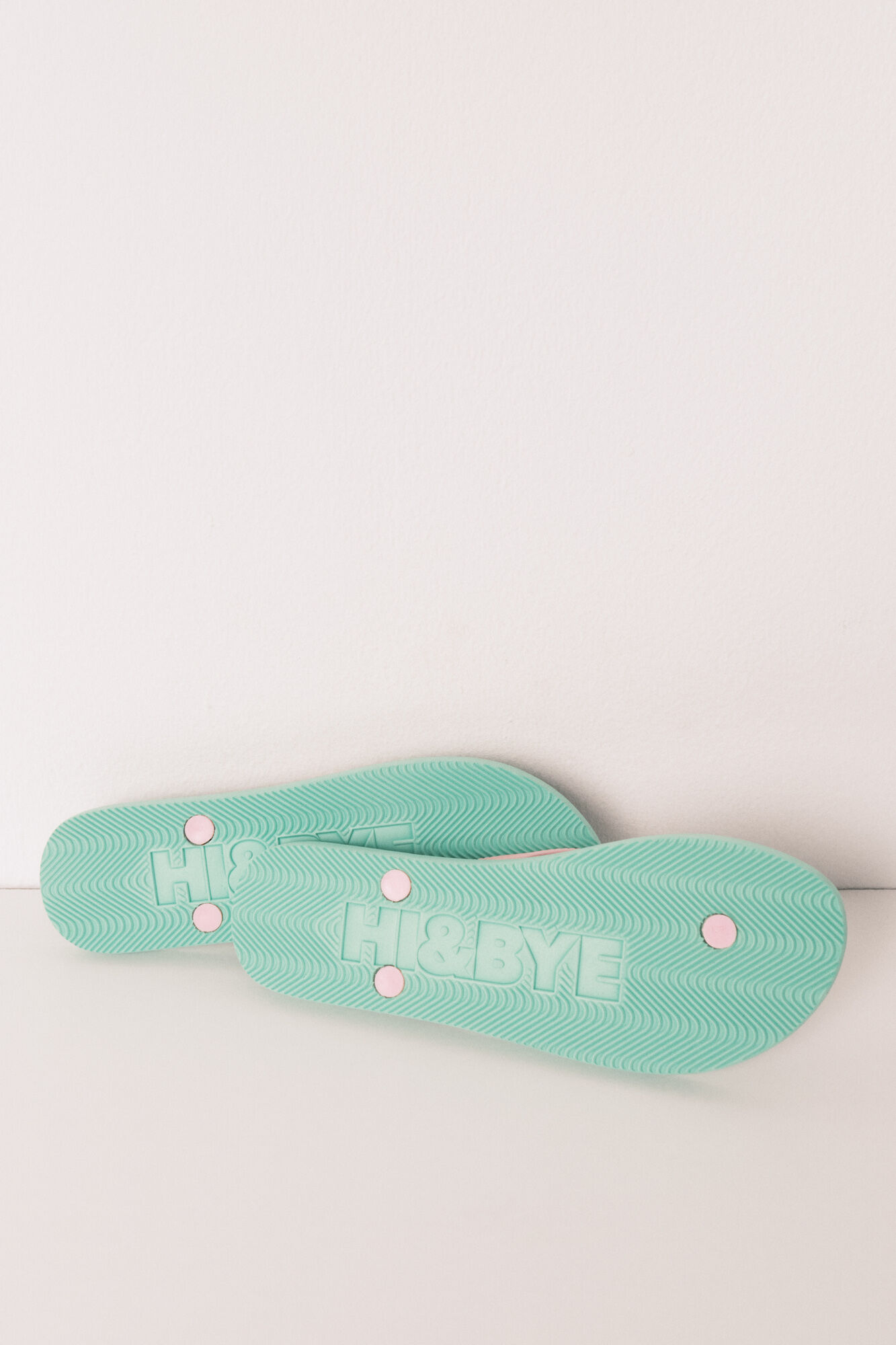 HI&BYE Chanclas estampado de rayas verde verde