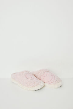 Womensecret Pantufla borreguito Smiley rosa