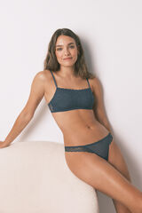 Women'secret Tanga de cintura de encaje verde verde