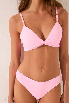 Womensecret Top de bikini triangular efecto push-up rosa rosa