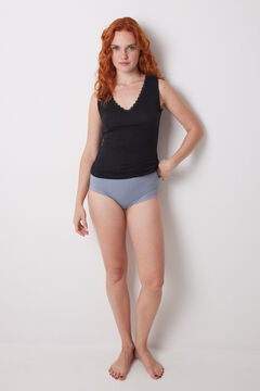 Womensecret Playera tejido negro supersuave negro