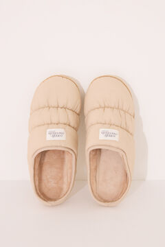 Womensecret Pantuflas nylon acolchado beige café