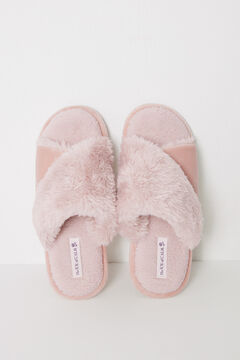 Womensecret Pantuflas abiertas pelito rosa rosa
