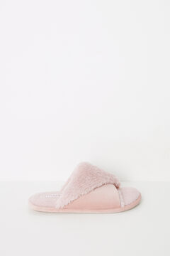 Womensecret Pantuflas abiertas pelito rosa rosa