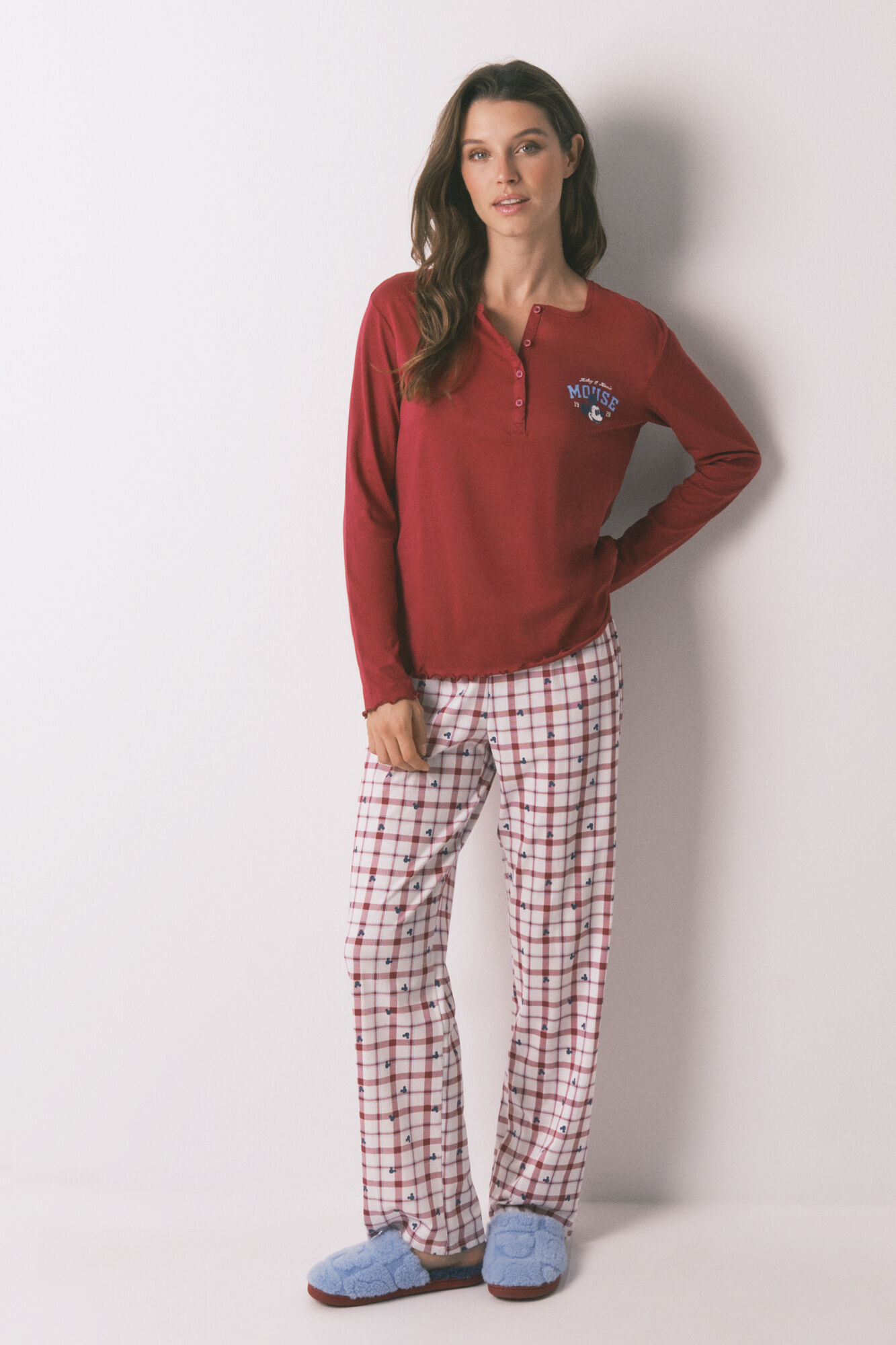 Women'secret Pijama larga algod&oacute;n Mickey roja