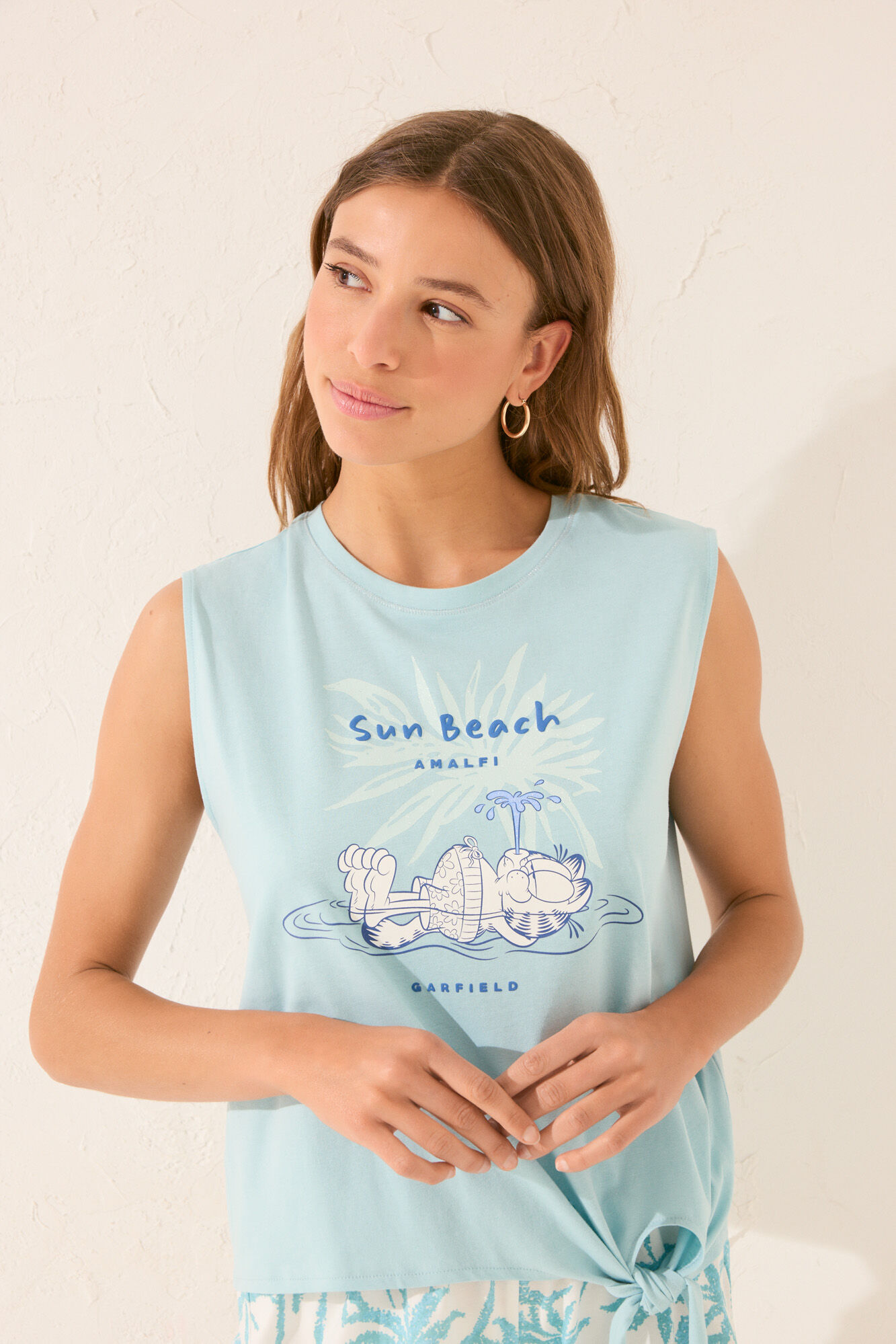 Women'secret Pijama corta verde de Garfield verde