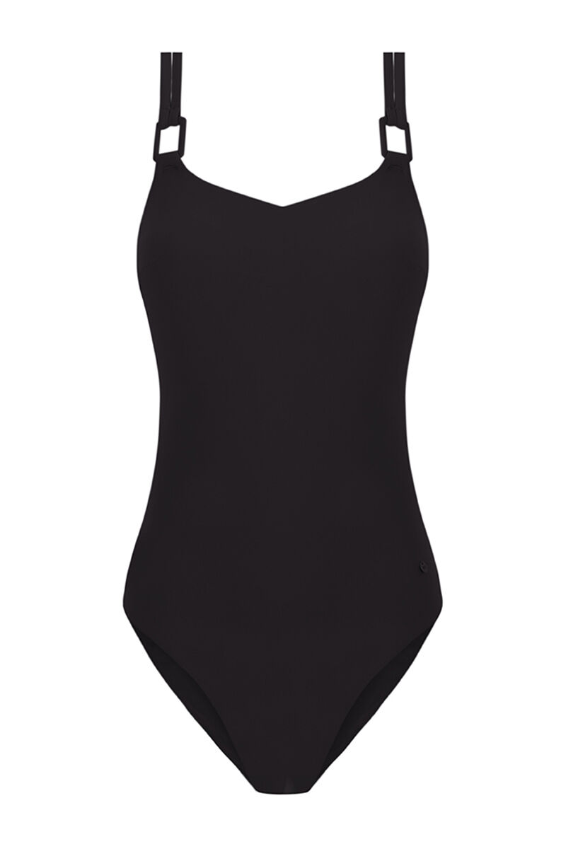 Women'secret Traje de ba&ntilde;o moldeador arandelas negro negro