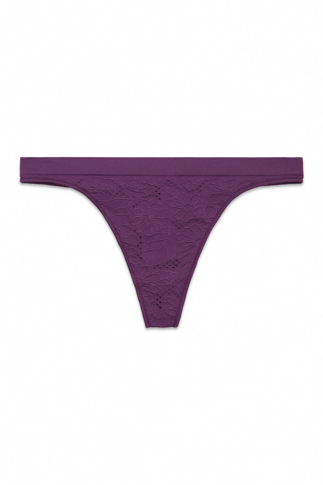 HI&BYE Tanga sin costuras floral granate morado/lila