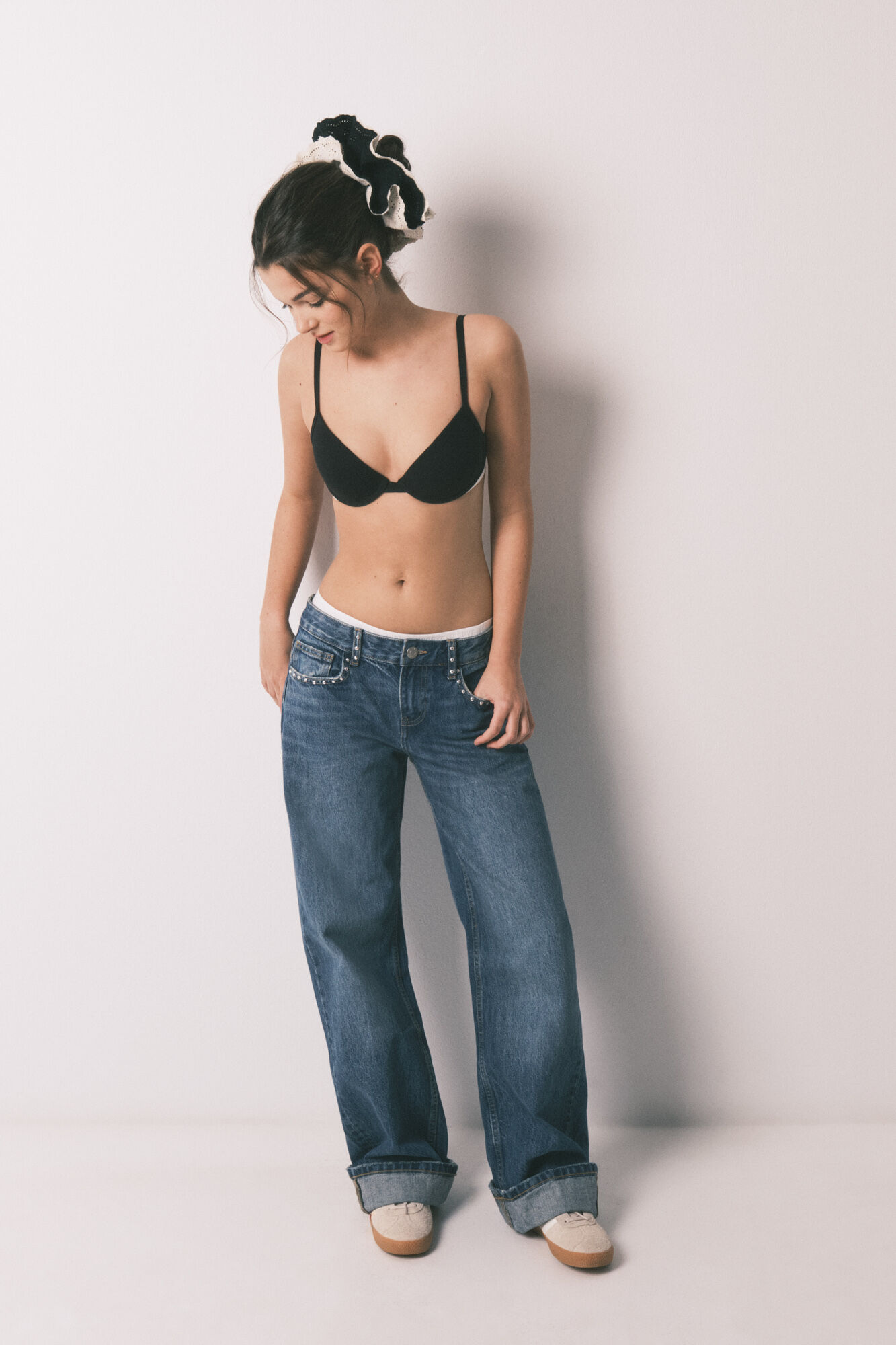 HI&BYE Brasier push up de algod&oacute;n negro