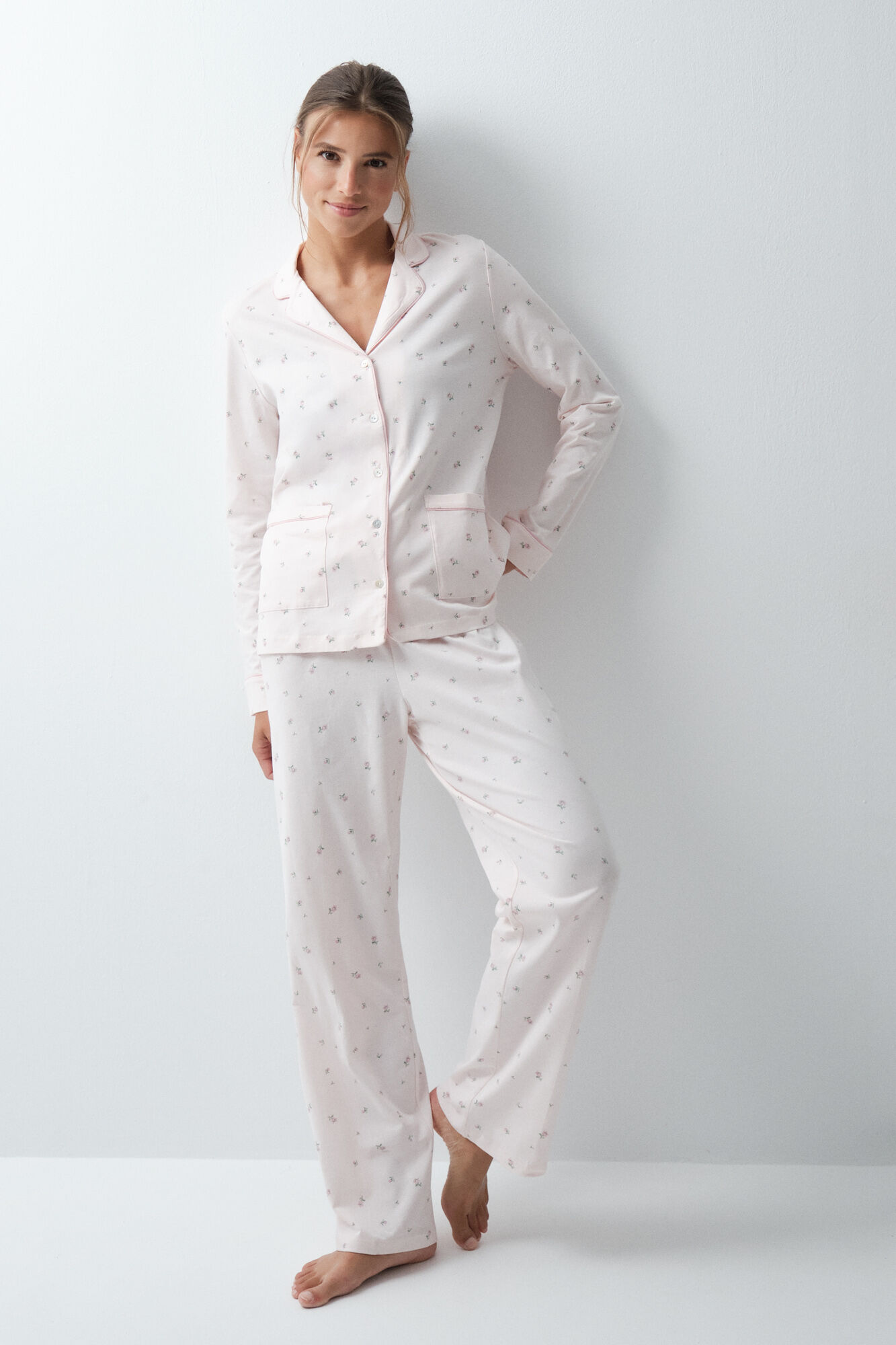 Tommy Hilfiger Pijama larga camisera de algod&oacute;n con estampado floral