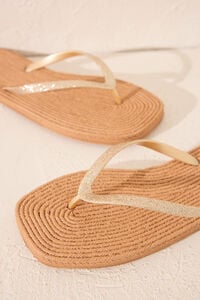 Womensecret Chanclas esparto punta cuadrada café