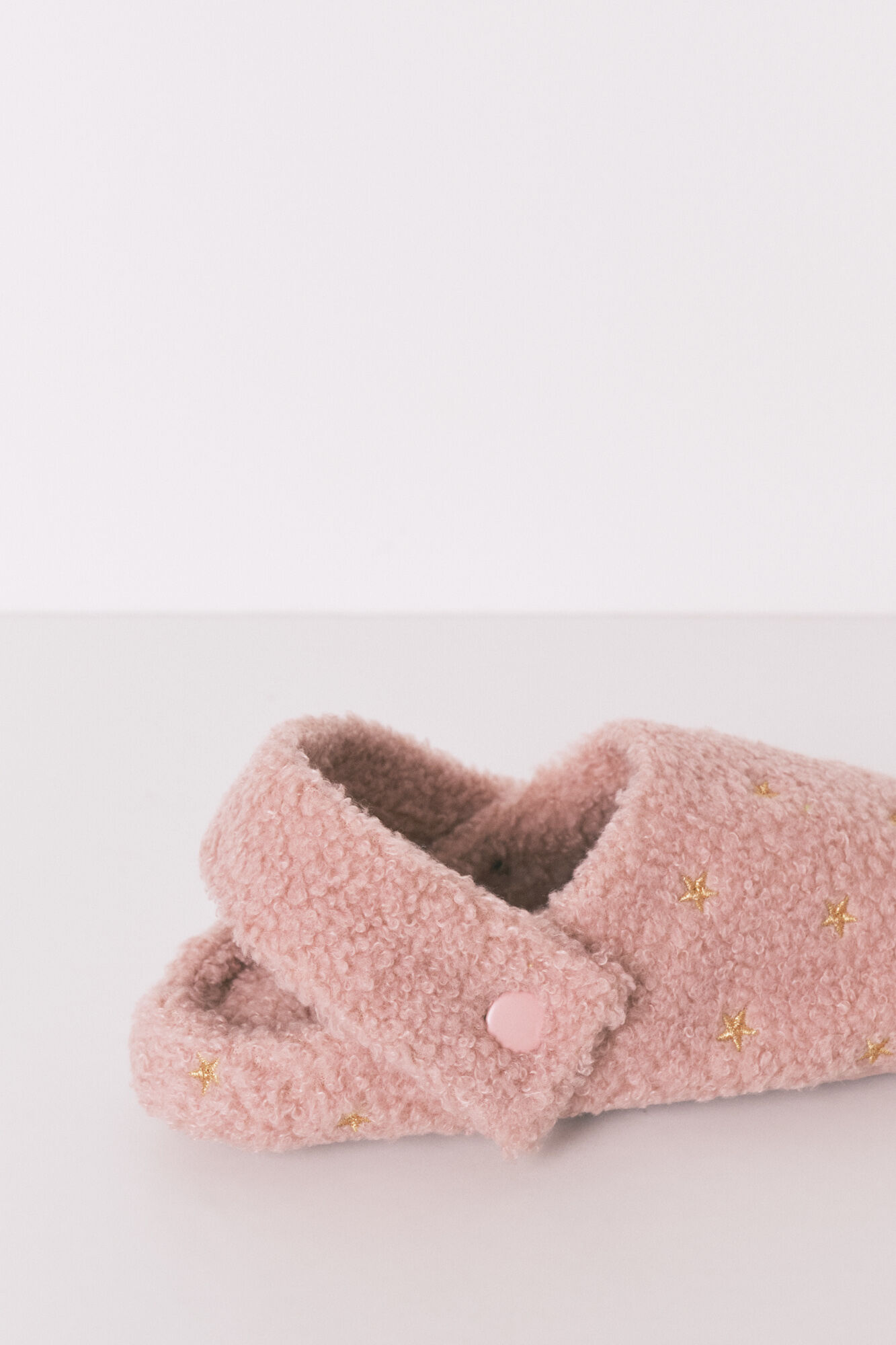 Women'secret Pantuflas para casa de borrego con purpurina rosa rosa