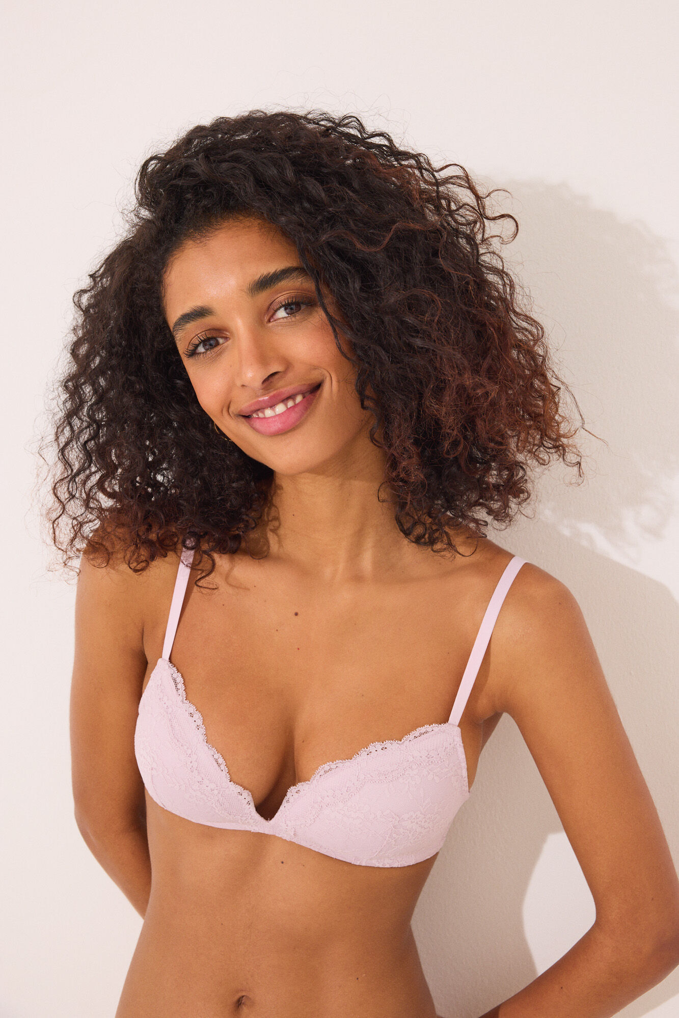 Women'secret Brasier triangular CHARMING de encaje rosa rosa