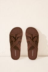 Womensecret Sandalias marrones tiras cruzadas café