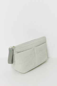 Womensecret Neceser pequeño acolchado verde gris