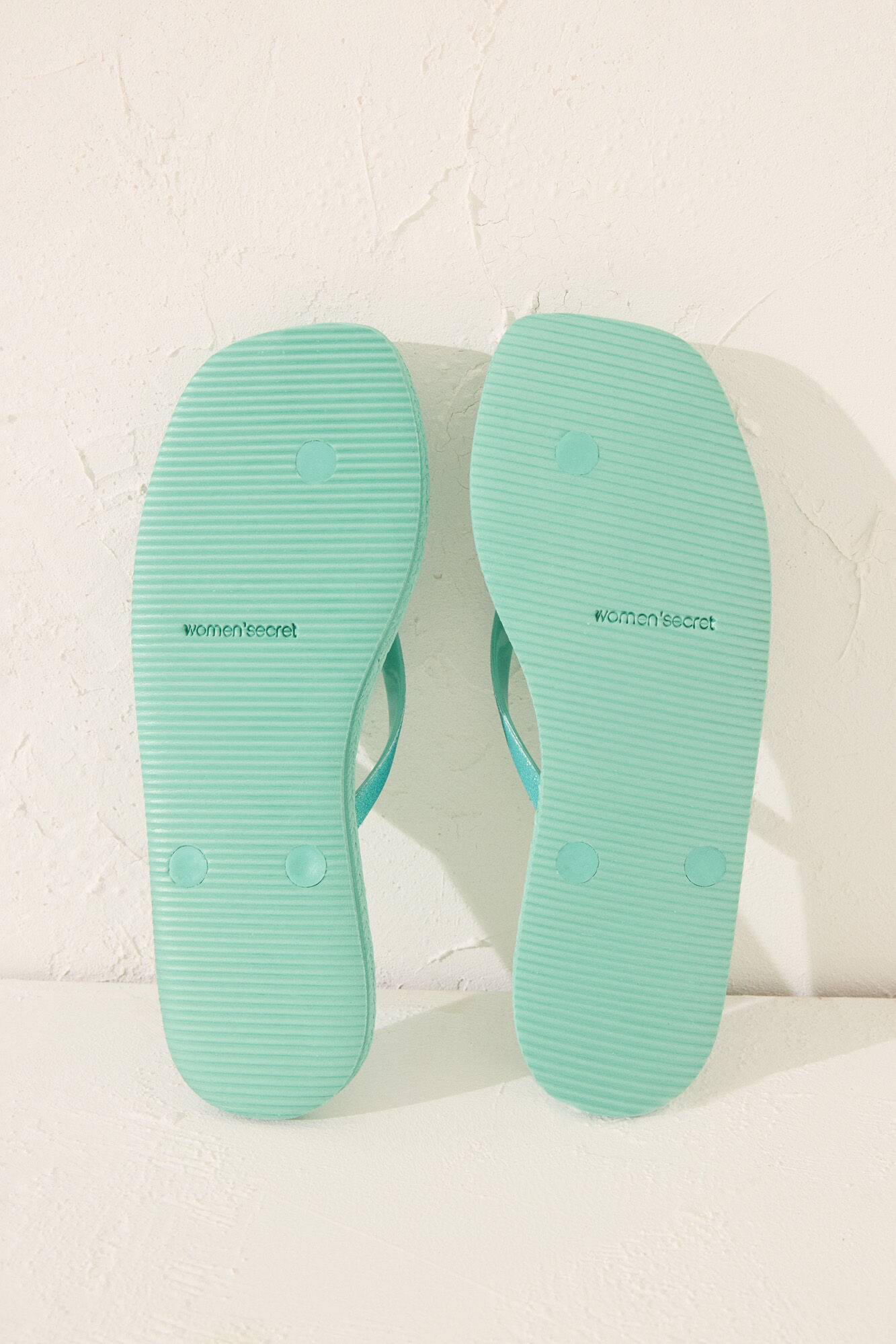 Women'secret Chanclas de esparto con punta cuadrada verde kaki