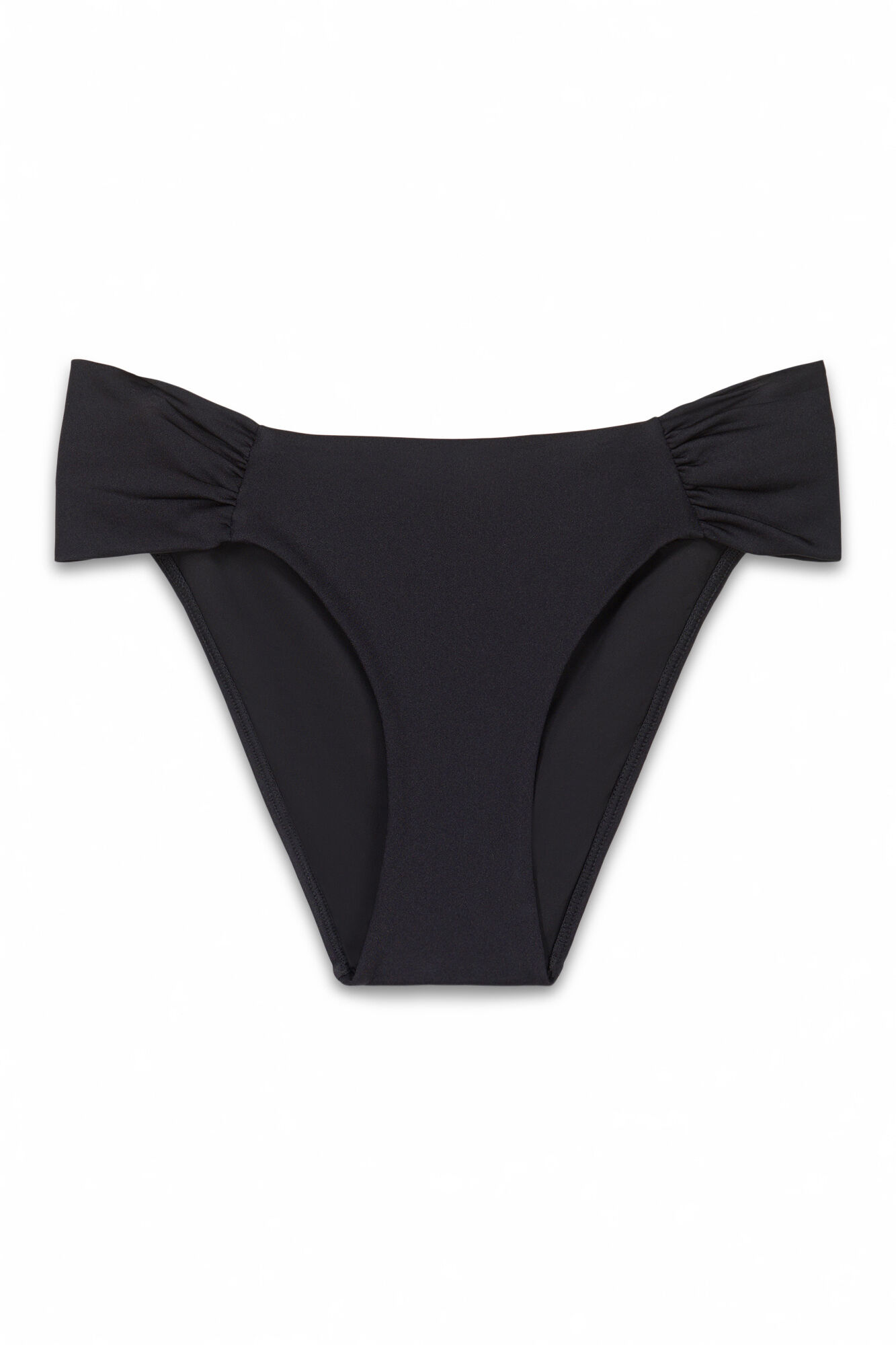 Women'secret Panty bikini cl&aacute;sica fruncida negra negro