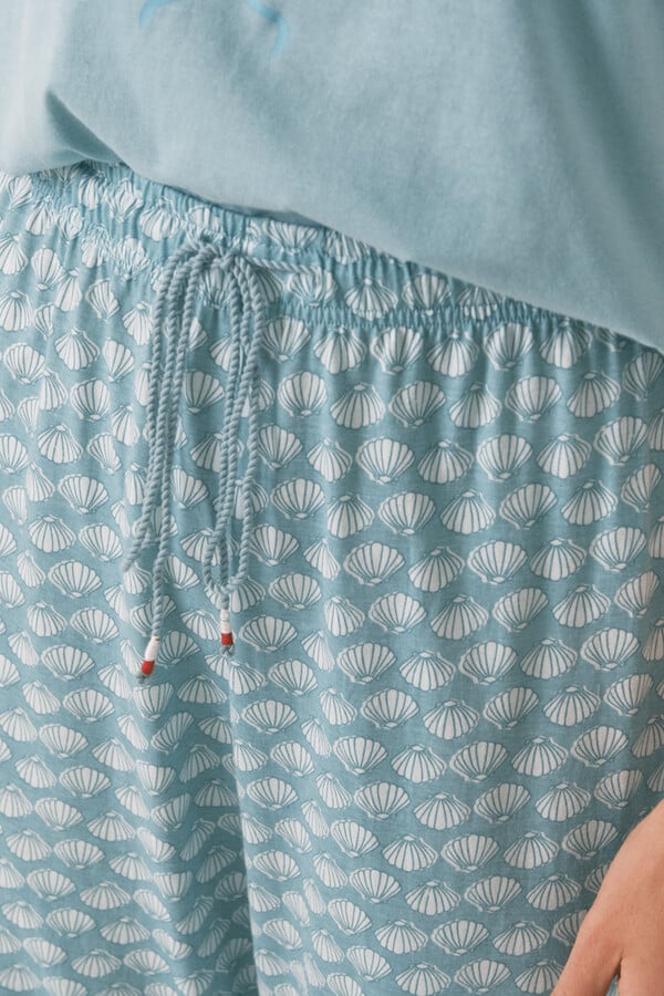 Women'secret Pijama capri 100% algodón Sebastian Green verde