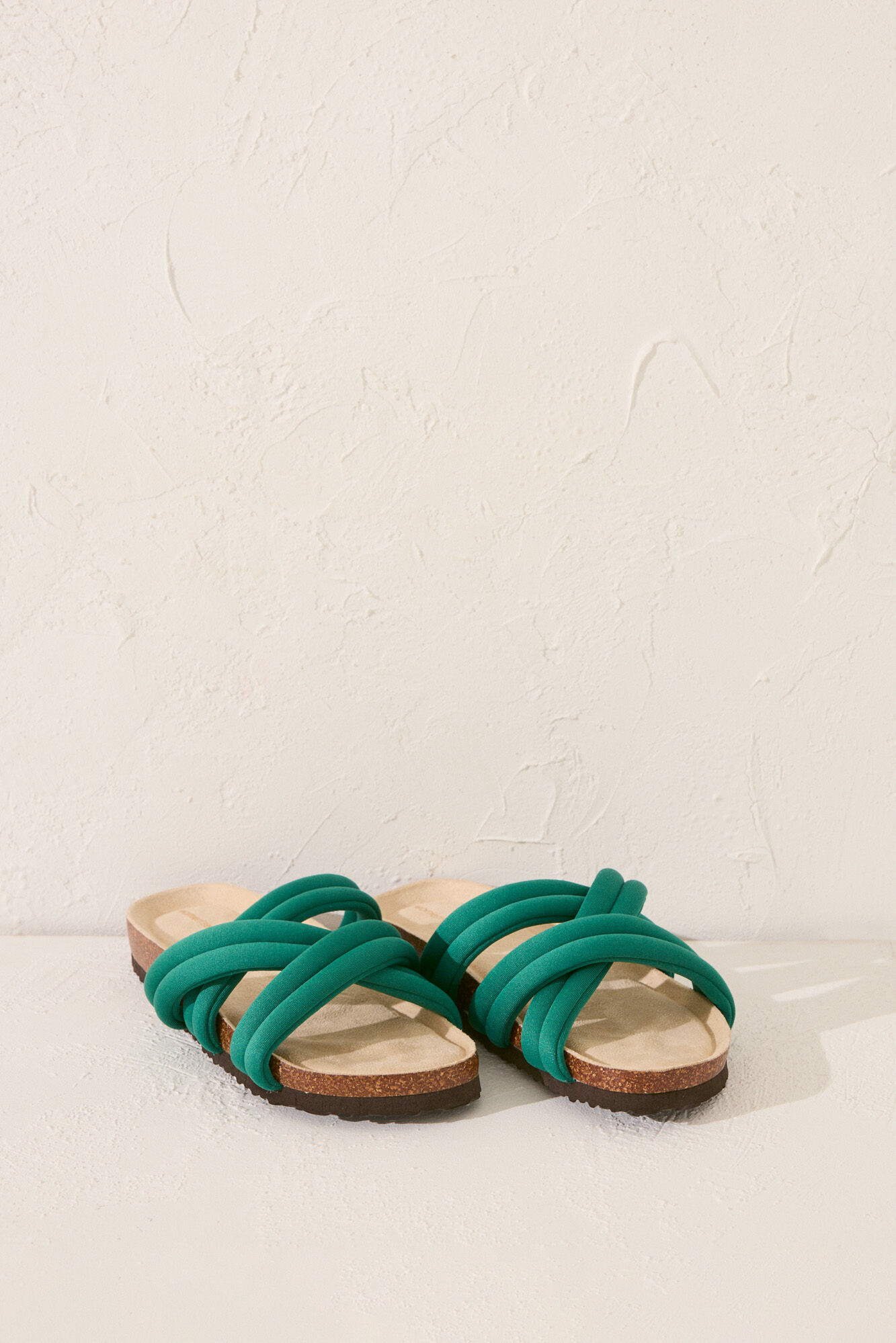 Women'secret Sandalia bio con tirantes de neopreno verde verde