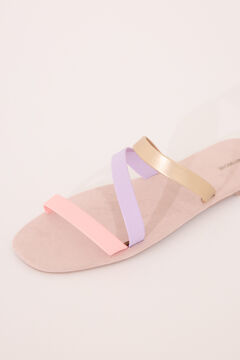 Womensecret Pantuflas tiras cruzadas blanco