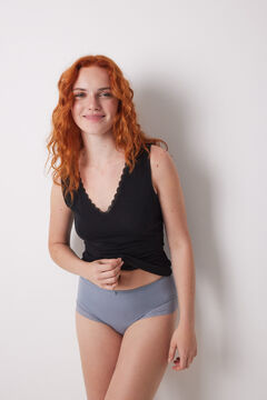 Womensecret Playera tejido negro supersuave negro