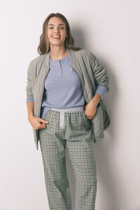 Women'secret Pijama larga con pantal&oacute;n a cuadros