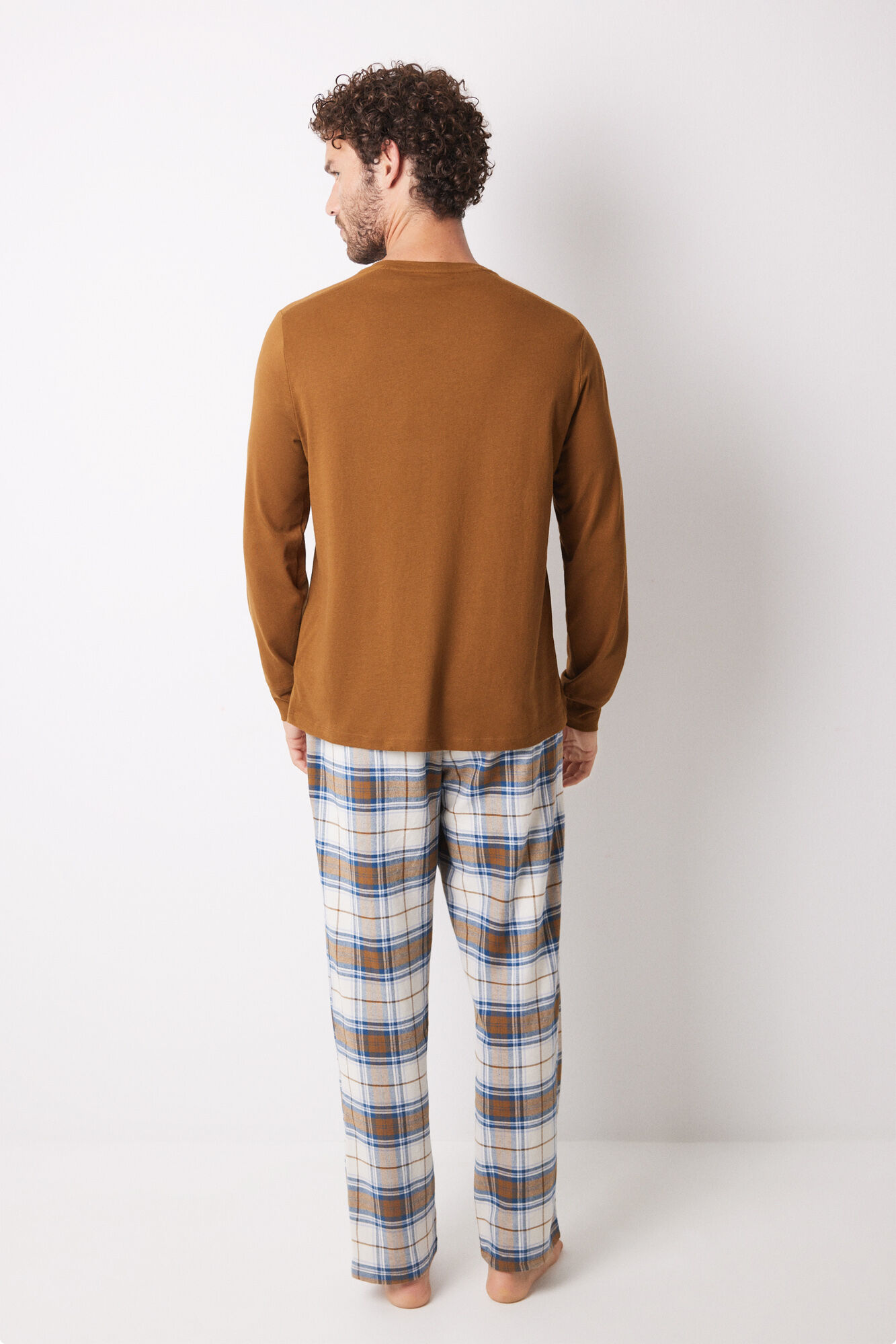 Women'secret Pijama larga hombre 100% algod&oacute;n "Moritz" amarillo