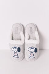 Women'secret Pantuflas para casa de Snoopy de color gris oscuro gris