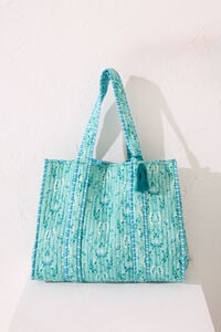 Womensecret Bolsa guateada print flores y rayas estampado