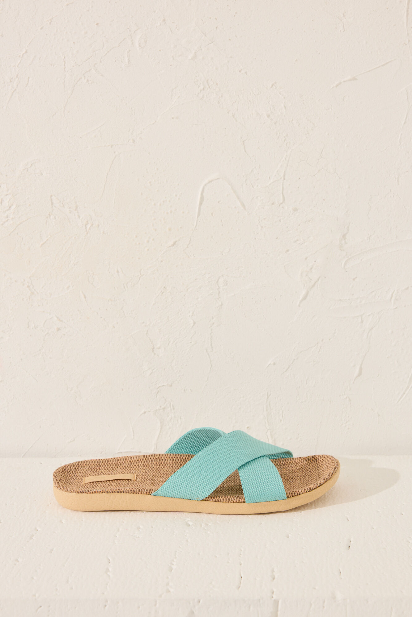 Women'secret Pantuflas para casa de rafia turquesa verde