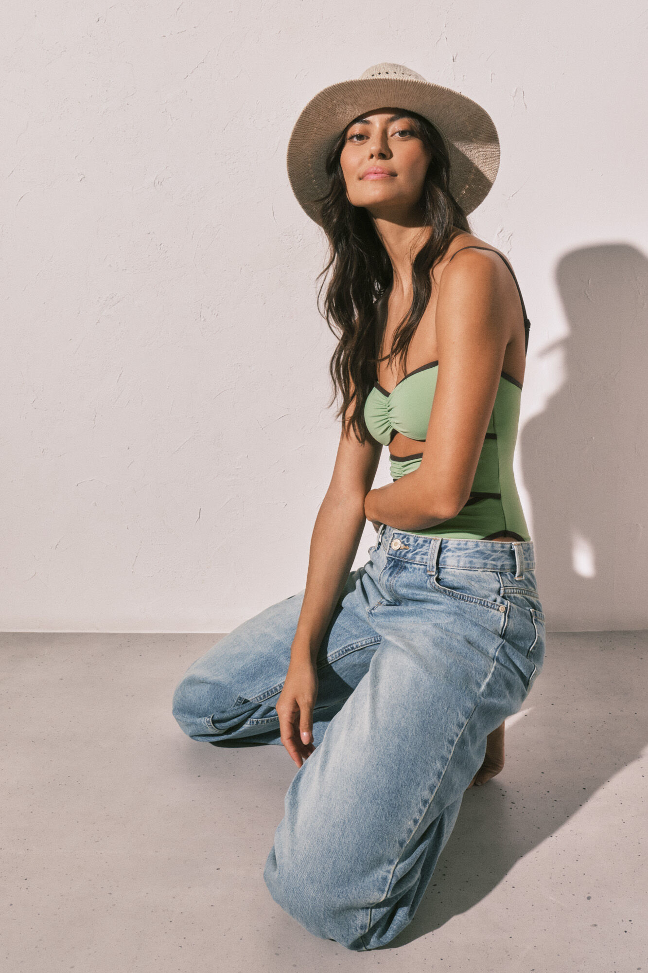 Women'secret Sombrero efecto rafia beige caf&eacute;