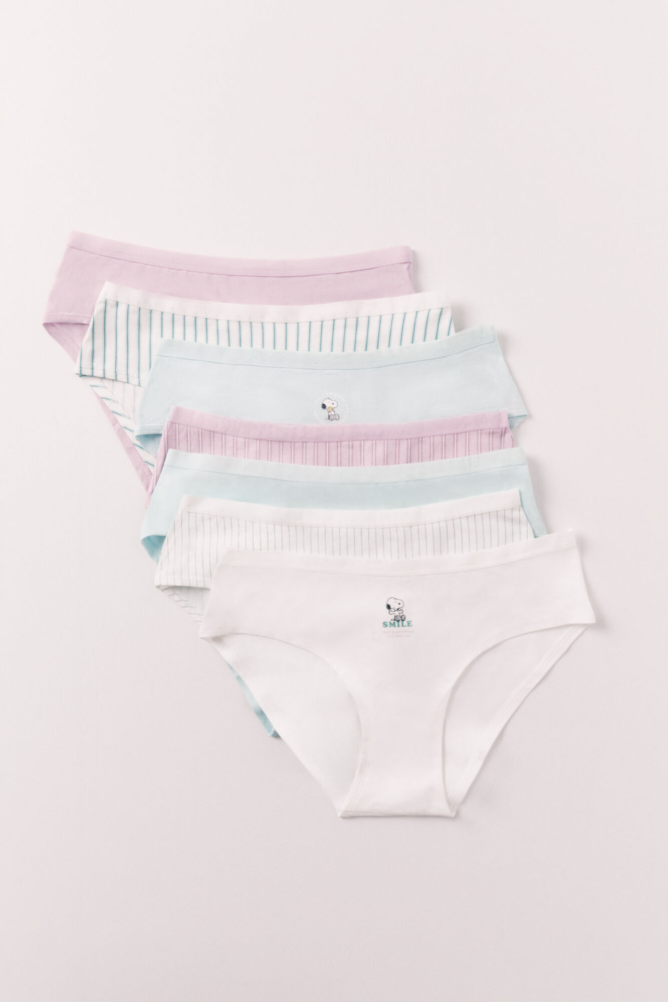Women'secret Pack 7 panties anchas de algod&oacute;n estampado Snoopy estampado