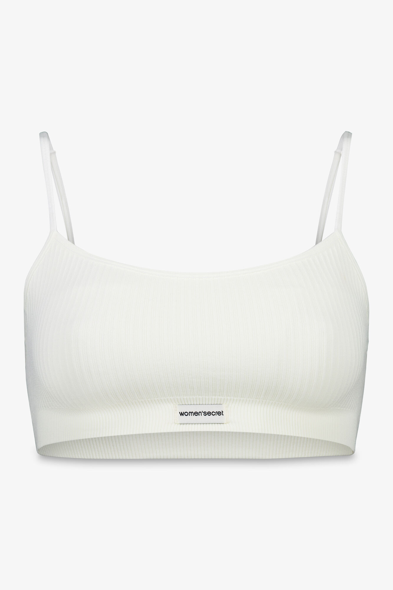 Women'secret Top blanco de canal&eacute; sin costuras marfil