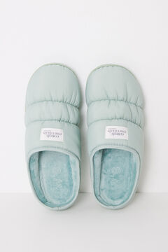 Womensecret Pantuflas nylon acolchado verde verde