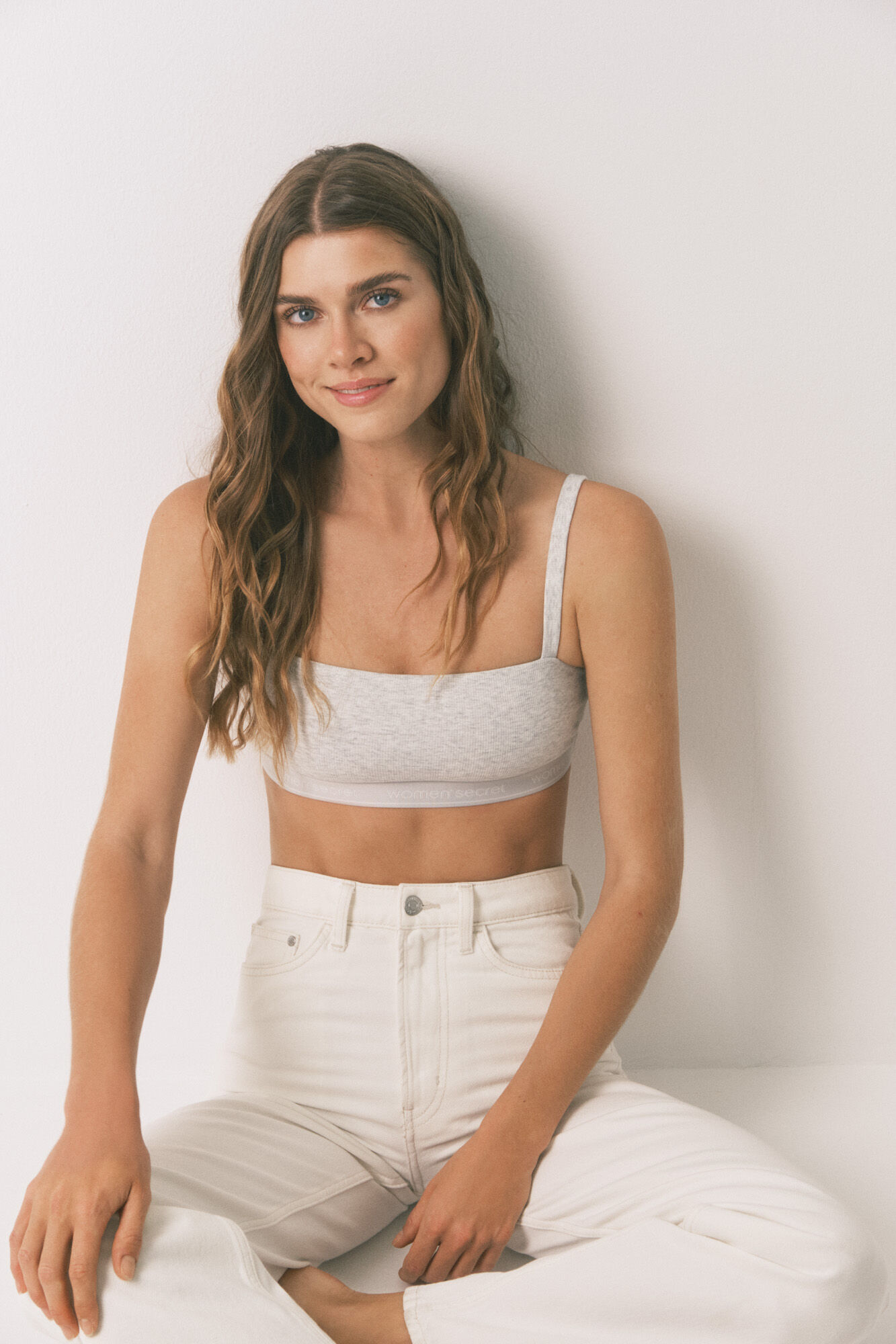 Women'secret Top sin costuras costuras de algod&oacute;n gris